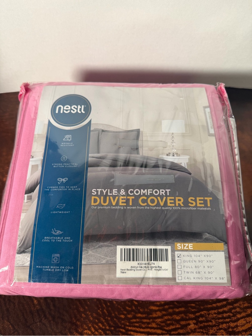 NESTL  Pink Microfiber Duvet Cover Set